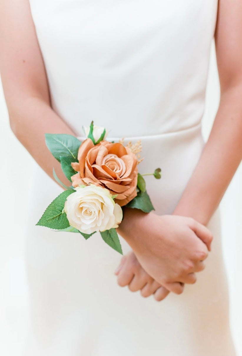White Sweetheart Rose Wrist Corsage By Carithers Flowers