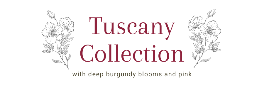 Tuscany Collection with Deep Burgundy Blooms and Pink