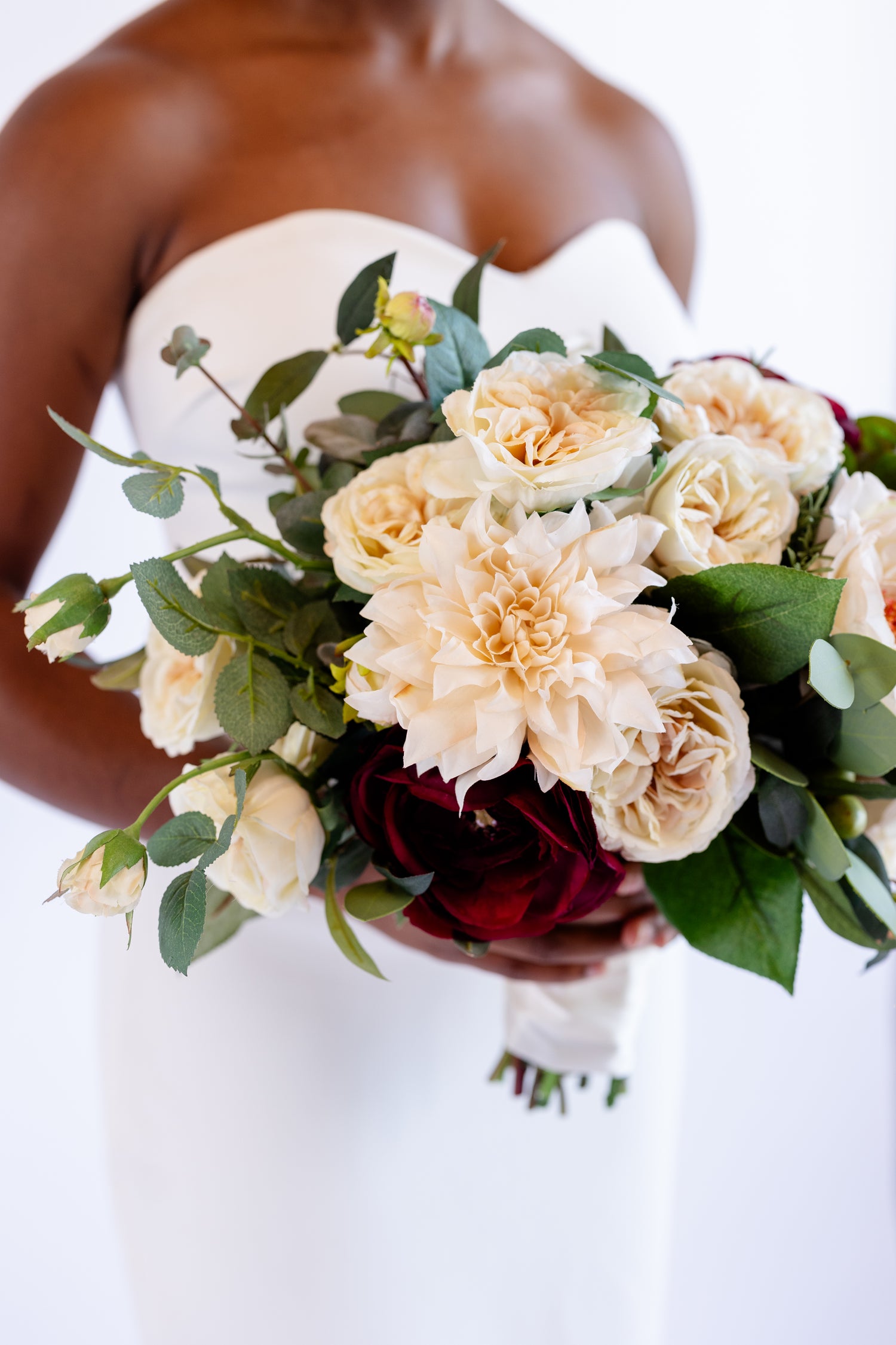 Tuscany Collection - Bride Bouquet - With Burgundy Blooms