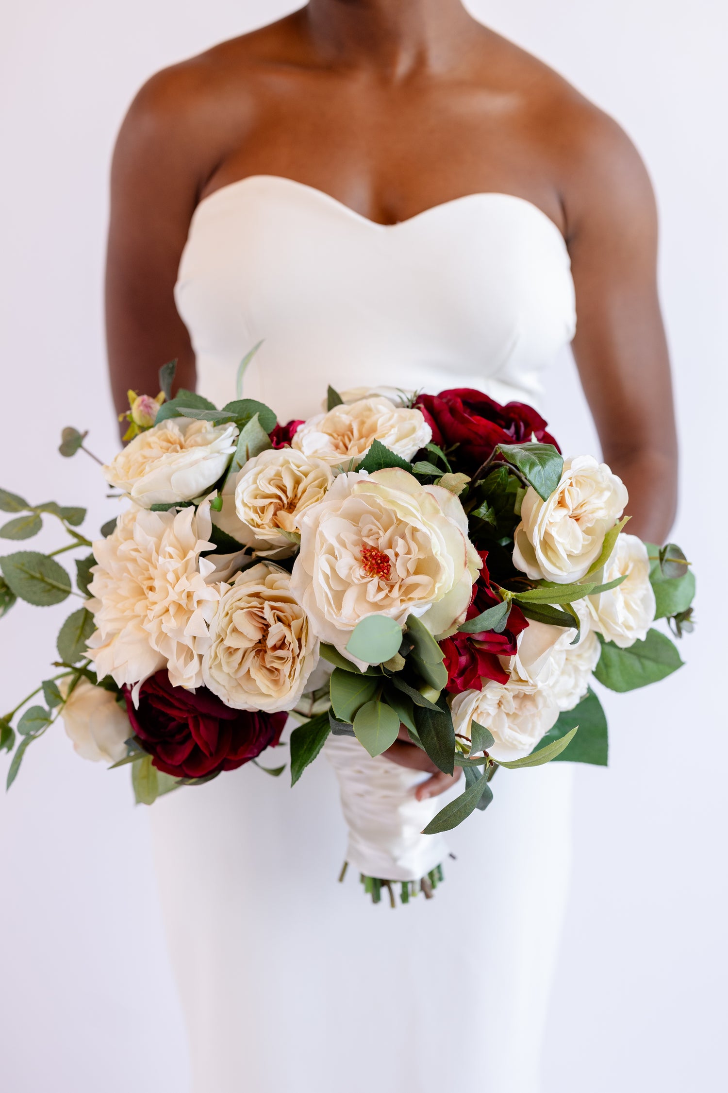 Tuscany Collection - Bride Bouquet - With Burgundy Blooms
