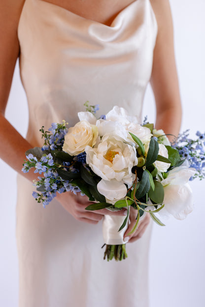 Venetian Blue Bridesmaid Bouquet (SAMPLE) Wedding Flowers For Rent Venetian Blue Bridesmaid Bouquet (SAMPLE) Wedding Flowers For Rent