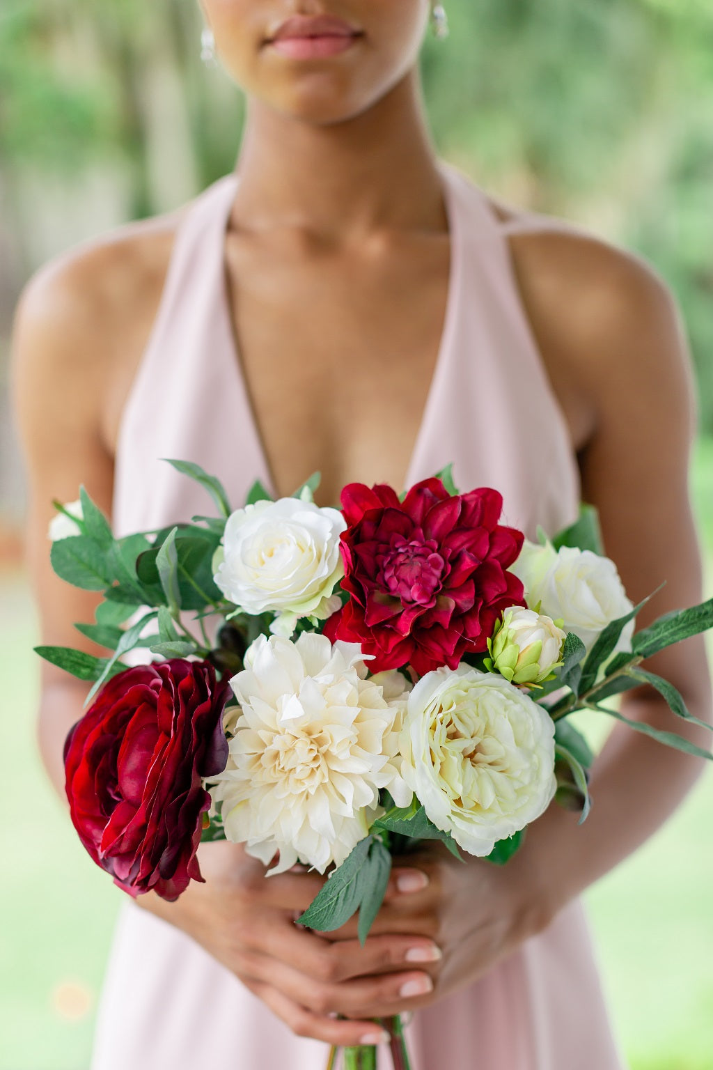 Tuscany Collection - Bridesmaid Bouquet - With Burgundy Blooms