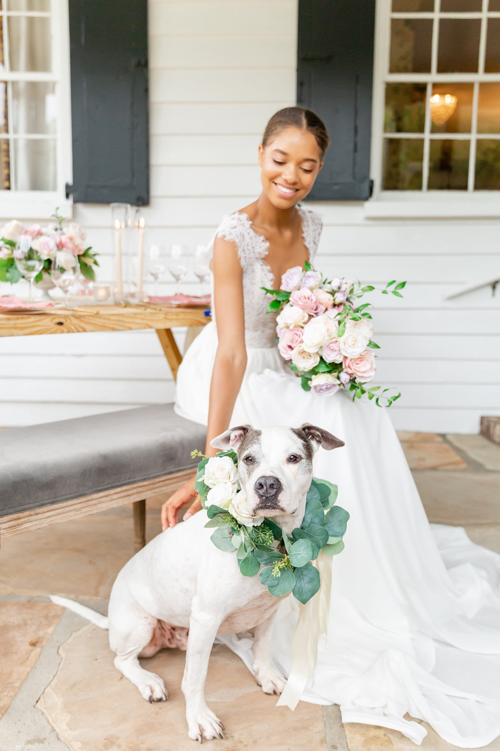 Dog Collar Collection - Seeded Eucalyptus with Blooms