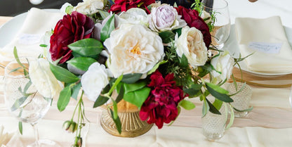 Tuscany Collection - Table Centerpiece - With Burgundy Blooms